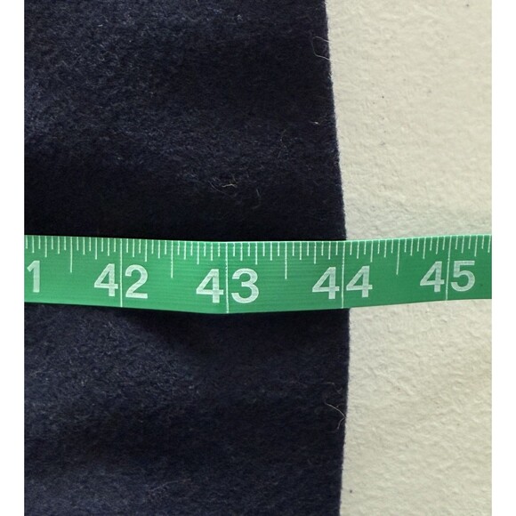 Women’s Navy Wool Coat Long Oversized Shawl Collar Double Breasted Sz12 Petite - Picture 9 of 10